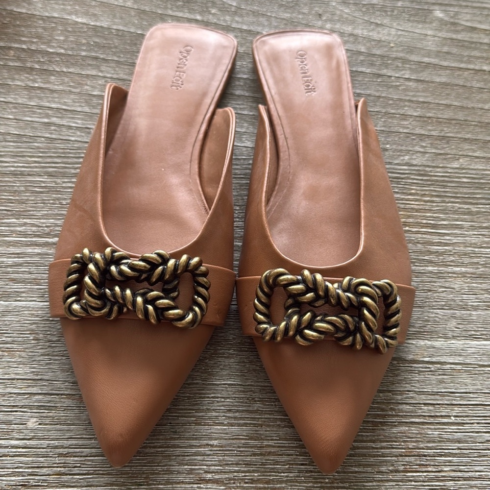 Nordstrom Open Edit “Kyla” Mules Tan, 10